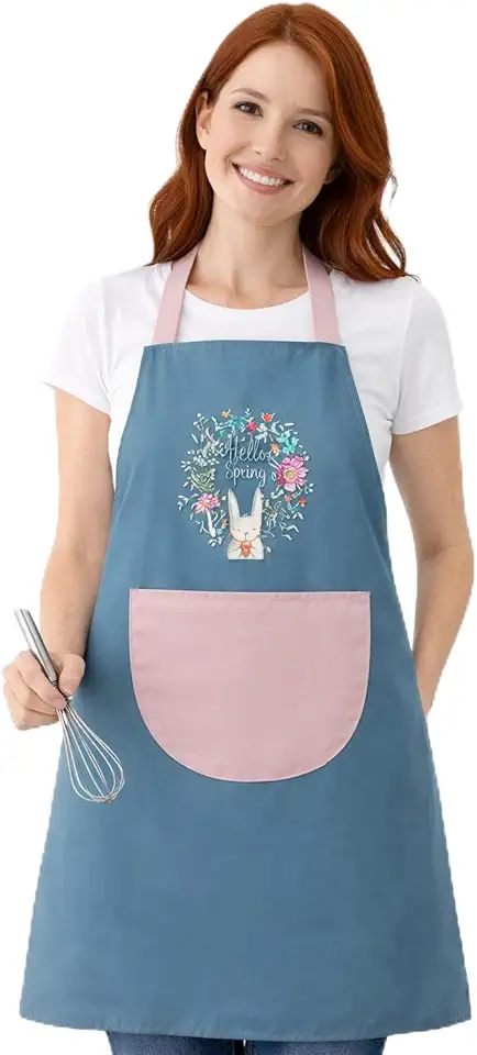 Avental de Cozinha Impermeável com Bolso, Resistente a Oleo com estampa de desenho animado, Avetal pra Pintura,Avental para manicure