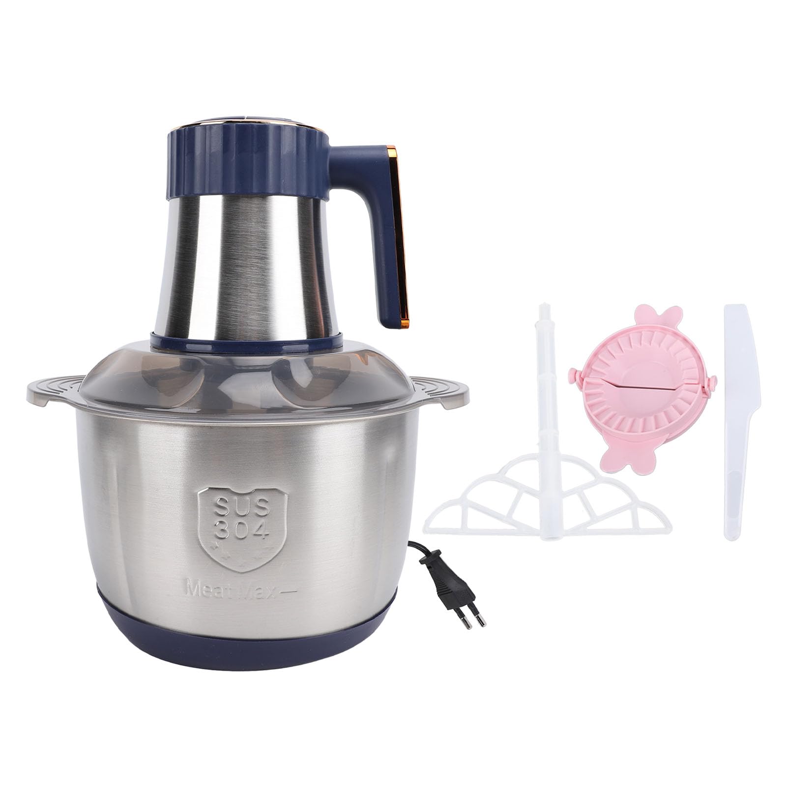 XUMIUZIY Küchenmaschine, leistungsstarker Fleischwolf mit 500 W und 5 Liter Edelstahlschüssel, rostfrei, leicht zu reinigen, für Küche, Fleisch, Gemüse, Zwiebeln, Knoblauch, Salat, Obst, Nüsse
