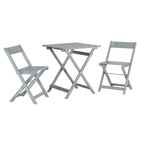 Linon Home Décor Caitlyn Gray Three Piece Square Table Set