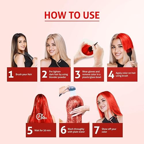 Miniatura 6 de Nisha Cosglam - Tinte semipermanente vegano y libre de crueldad animal, tinte para cabello naranja con acondicionador infusionado, sin amoníaco, sin