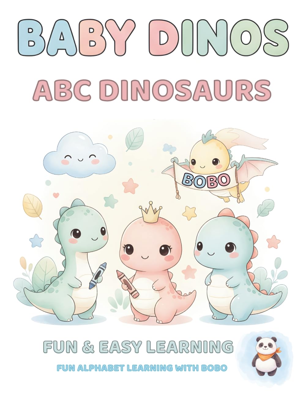 BoBo ABC Dinosaur – Baby Dinosaur Friends: Interactive Coloring with QR Code | Big Easy Pages for Ages 2–5