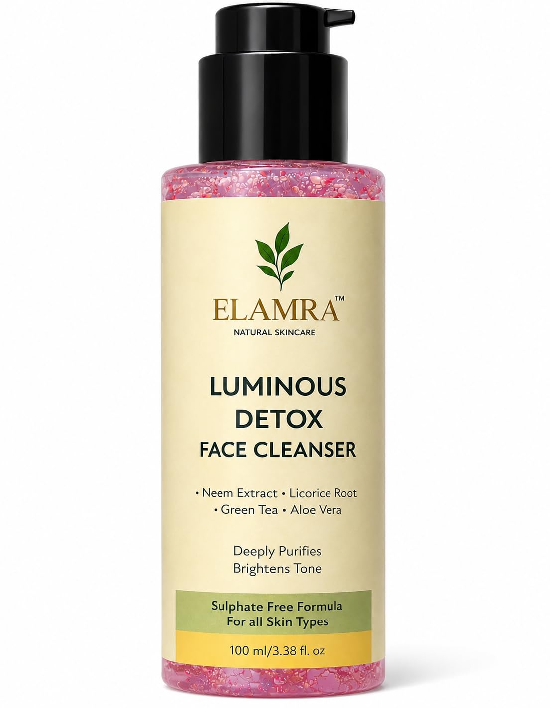 ELAMRA Luminous Detox Face Cleanser | Neem & Green Tea Face Wash for Acne & Oil Control | Licorice for Brightening | Sulphate Free | 100ml-image-28
