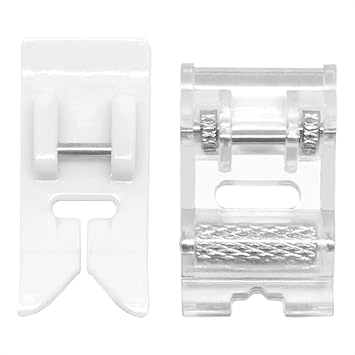 VANICE 2 Pcs Roller Sewing Machine Presser Foot Plus Non-Stick Zigzag Teflon Presser Foot, Fits for Singer, Brother, Babylock, Low Shank Simplicity Sewing Machine