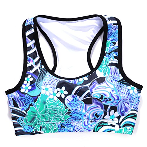 Image of Sister Amy Women's Aerobics Gym Dance Yoga Vest Printed Sports Bra Top Vest