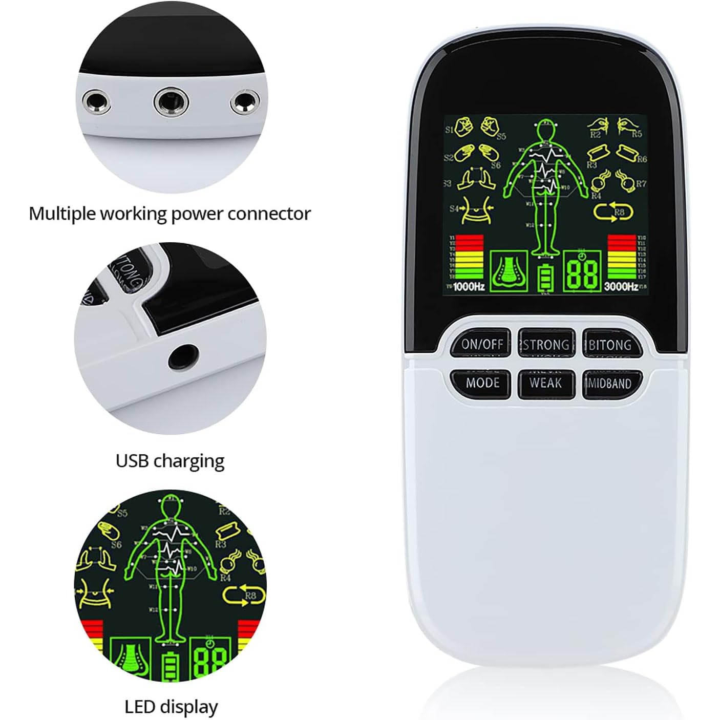 Dispositivo per la Terapia della rinite, Trattamento Laser Automatico a Bassa intensità per polipi nasali, 8 modalità di Massaggio, 4 uscite Patch, Timer Multi-velocità, Ampio SCH