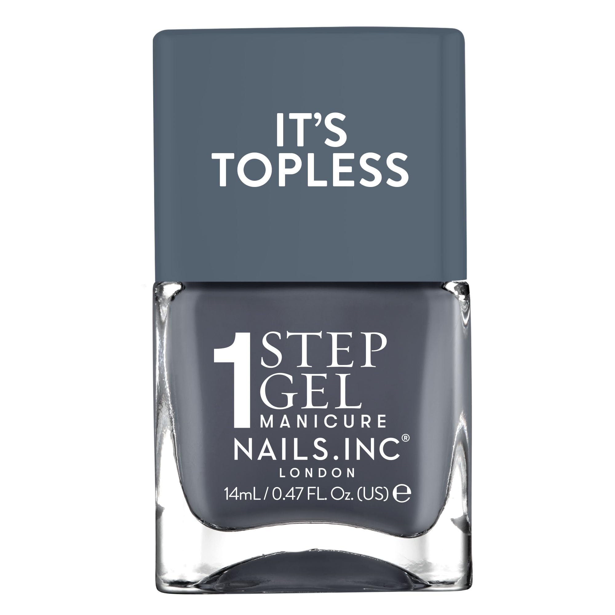 Nails.INC It's Topless Emily Dark Grey Gel-Like Nail Polish