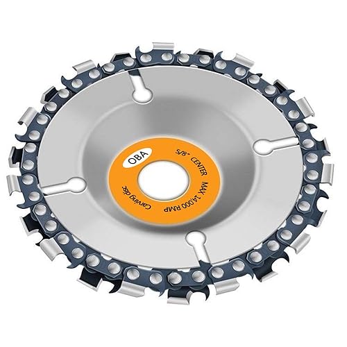 Miniatura 2 de OBA Molinillo de tocón de disco de tallado de madera para amoladora angular de 4 '' o 4 "-12", muela de disco de motosierra de 58 pies, disco de
