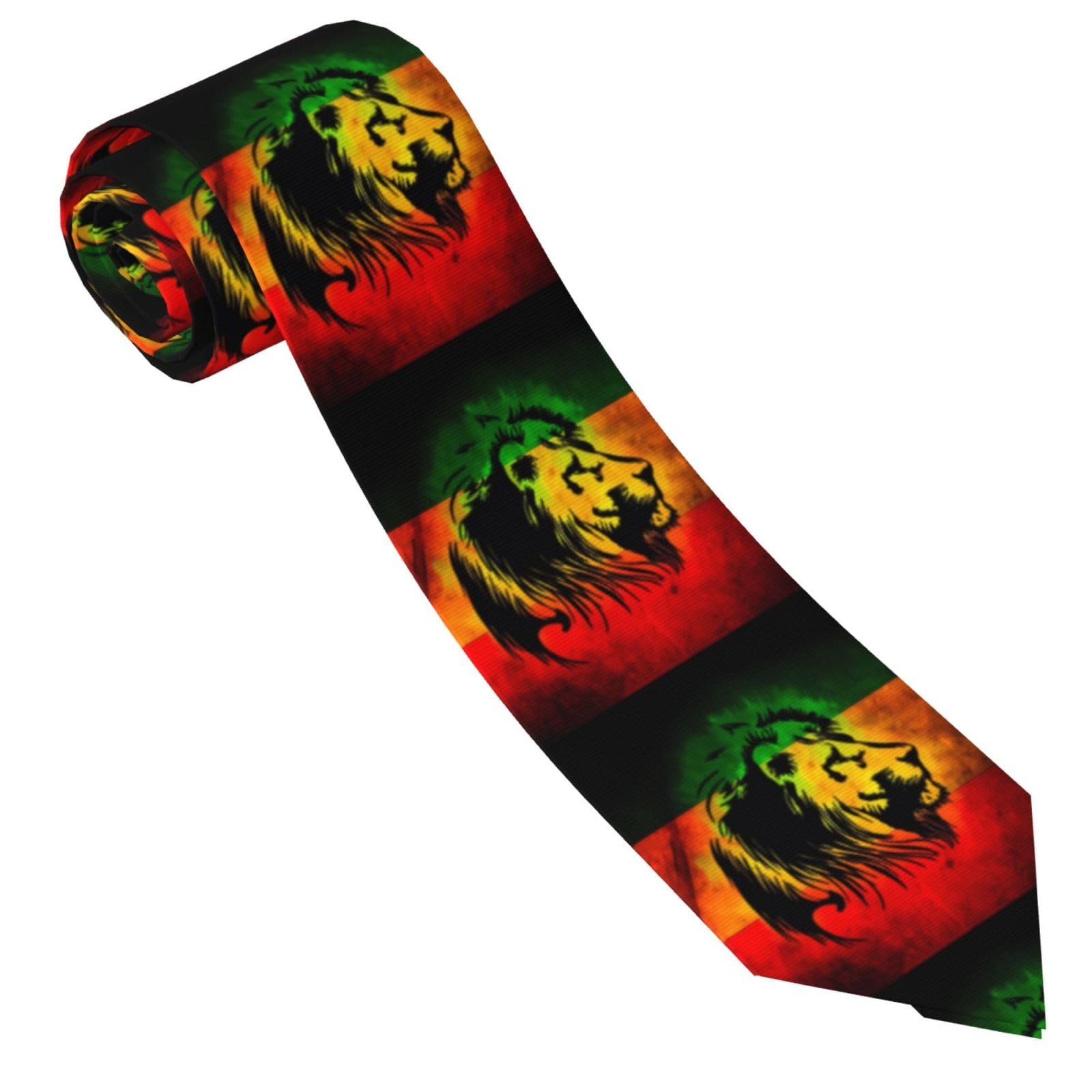 SMAZDFXX Rasta Lion Jamaican Flag 7 Men's Ties Fashion Neckties Casual Gentleman Necktie Novelty Neck Ties for Men