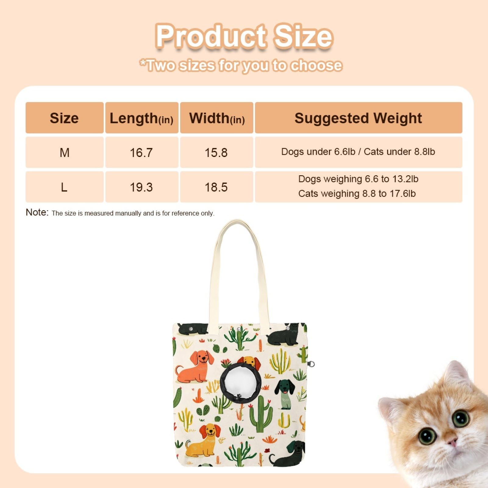 Pet Canvas Shoulder Bag Soft-Sided,Dog Purse Carrier for Small Dogs and Cats, Portable Pet Handbag with Adjustable Hole, Pet Washable Travel Tote Bag,Cartoon Plant Dachshund 19.3''x16.5''