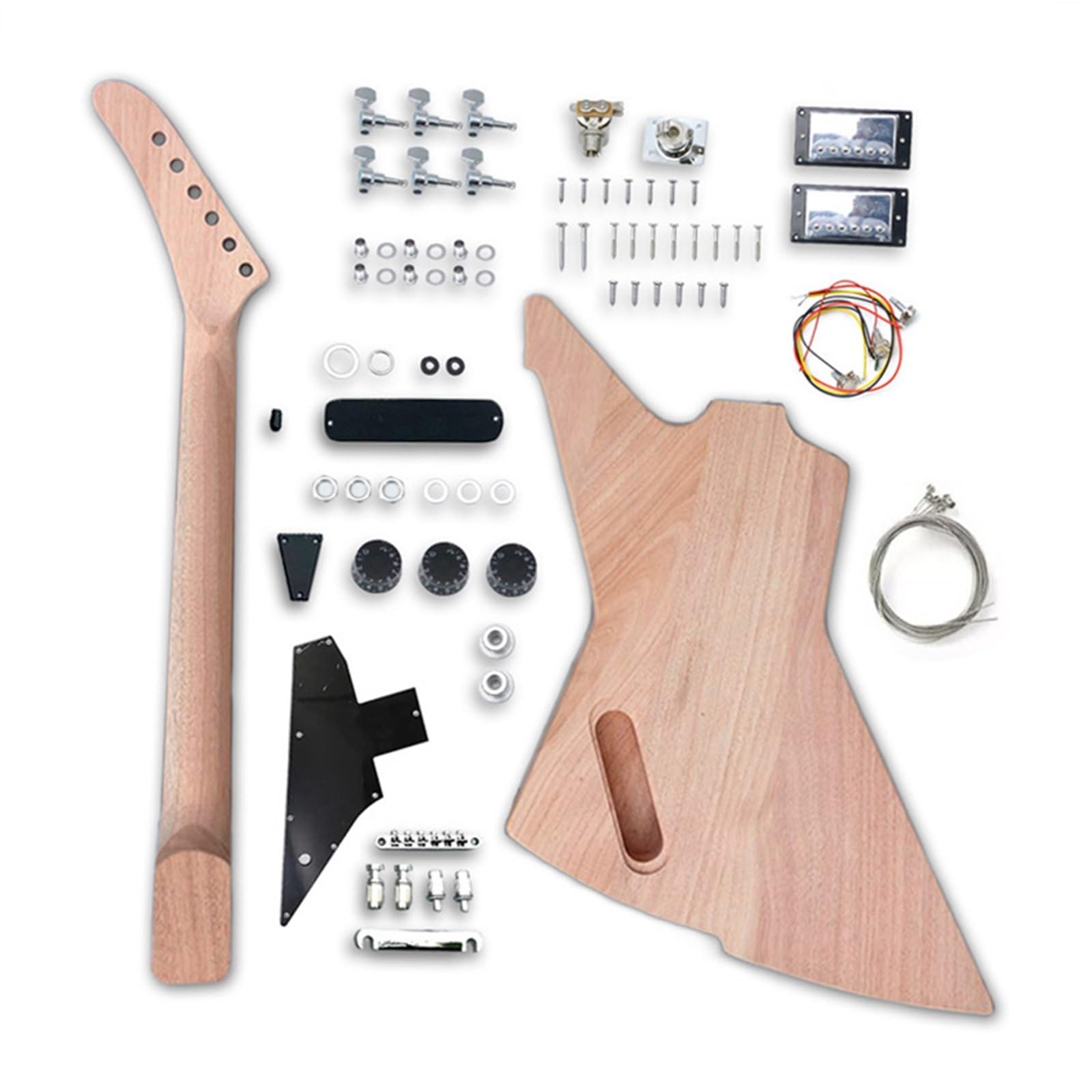 Unfinished Guitar Body Semi Finished DIY Electric Guitar Accessories Set Hand Assembled