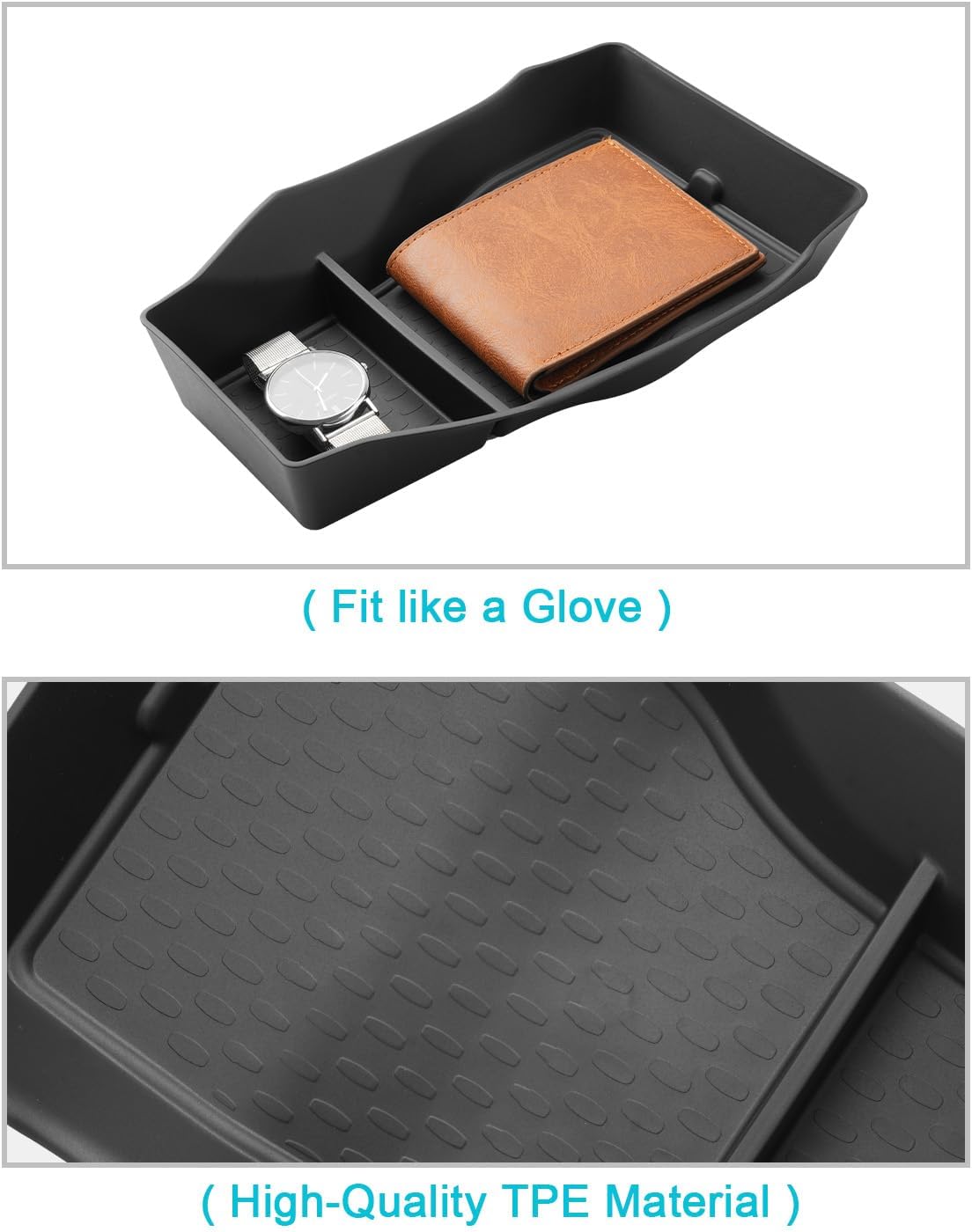 CDEFG 2Pcs for 2024 2025 2026 Lincoln Nautilus Center Console Organizer for 2024-2026 Lincoln Nautilus Accessories Console Organizer Tray Armrest Storage Box