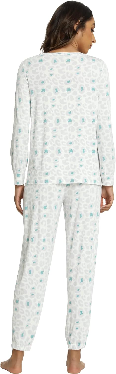 GYS Womens Pajamas Set - Viscose Made from Bamboo, Long Sleeve Sleepwear Tops with Jogger Pants Lounge Pjs Sets