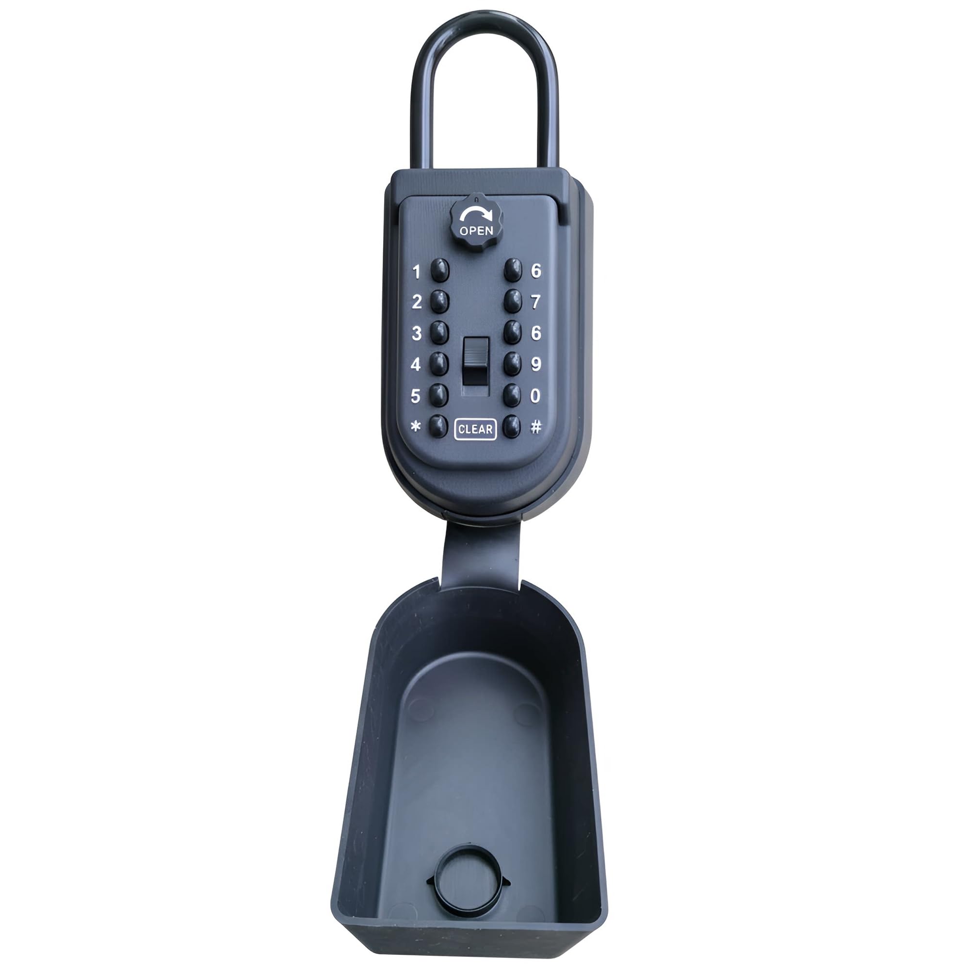 Benrich Black Outdoor Key Safe With Shackle, 10 Digit Resettable Combination Lock Box, Weatherproof Rustproof Wall Mounted Spare Key Storage Padlock For Home Garden Garage Airbnb Rental Property Security