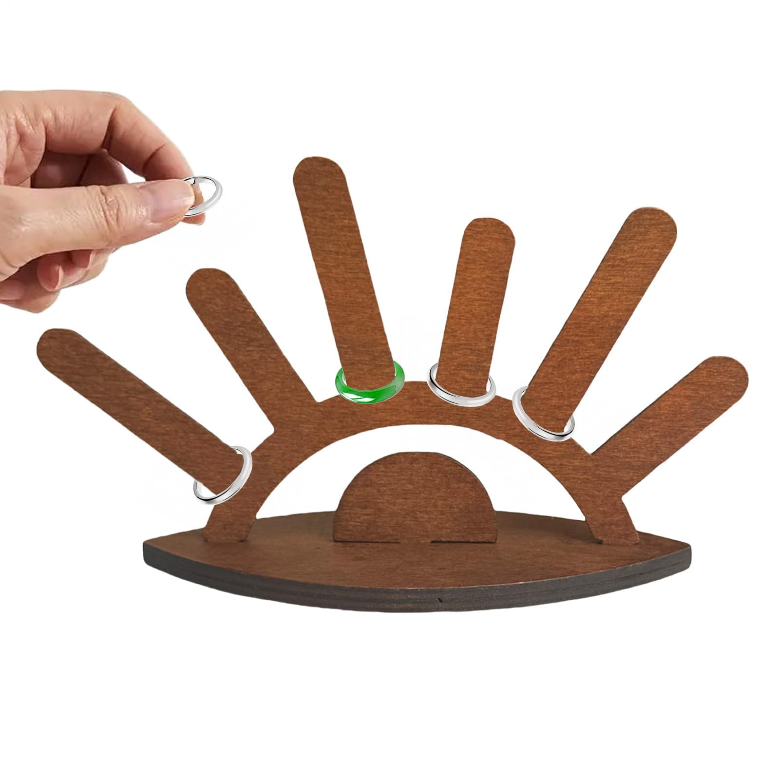 Muiltvoe Jewelry Organizer Stand, Wooden Ring Display Rack, Storage Holder for Women, Desk Bedroom Apartment Accessory, Holiday Birthday Gift Home Decoration