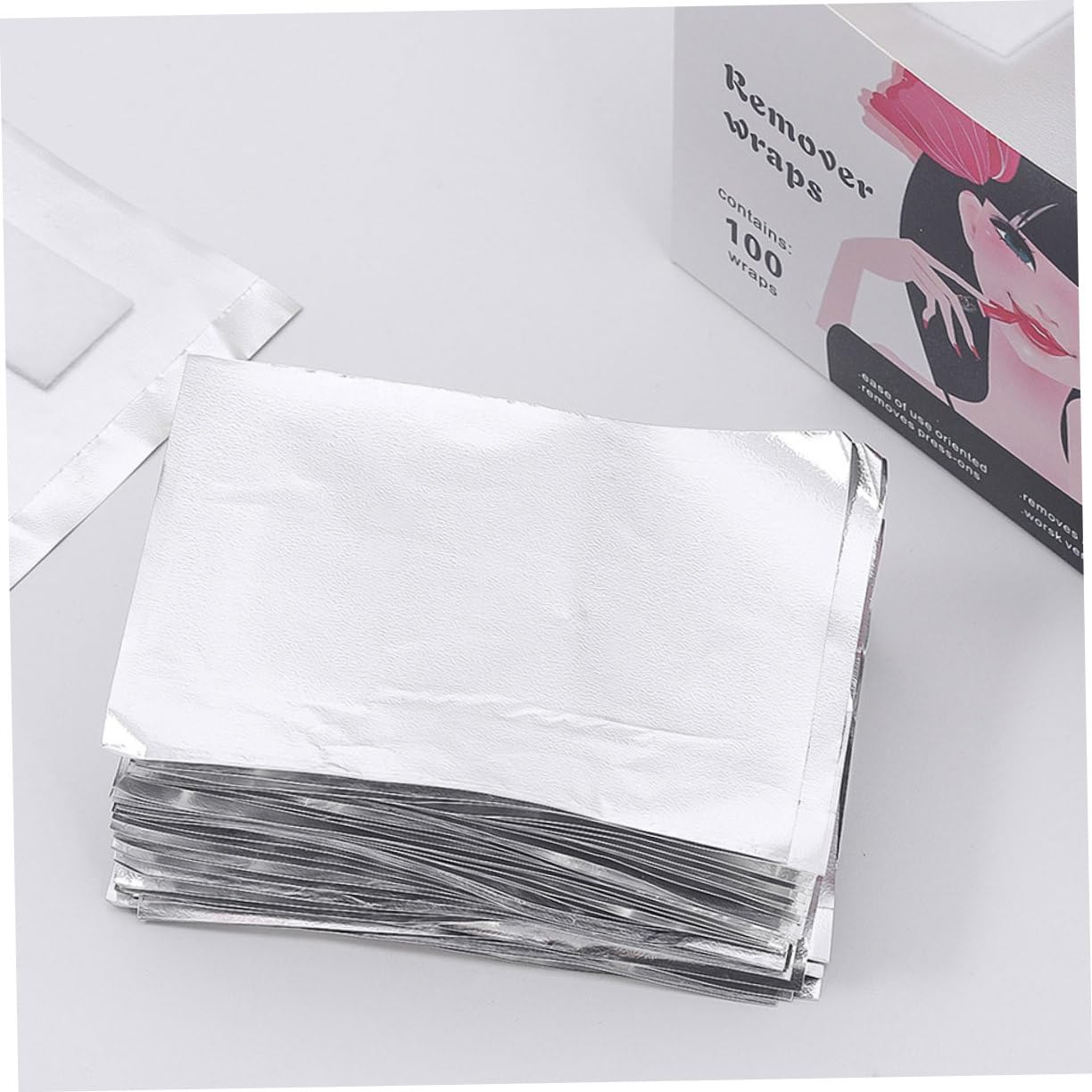 SOESFOUFU Diy : 100pcs Gel Polish Remover Wraps Aluminum Foil Cotton Pads Odor- Nail Care