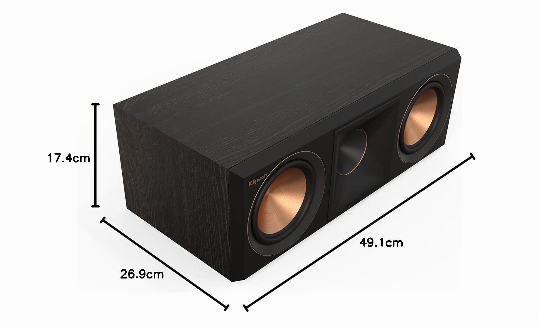 Klipsch Reference Premiere RP-500C II Center Channel Lautsprecher mit aktualisierter Tractrix-Horn und Port-Technologie und 13,3 cm (5,25 Zoll) Ebenholz