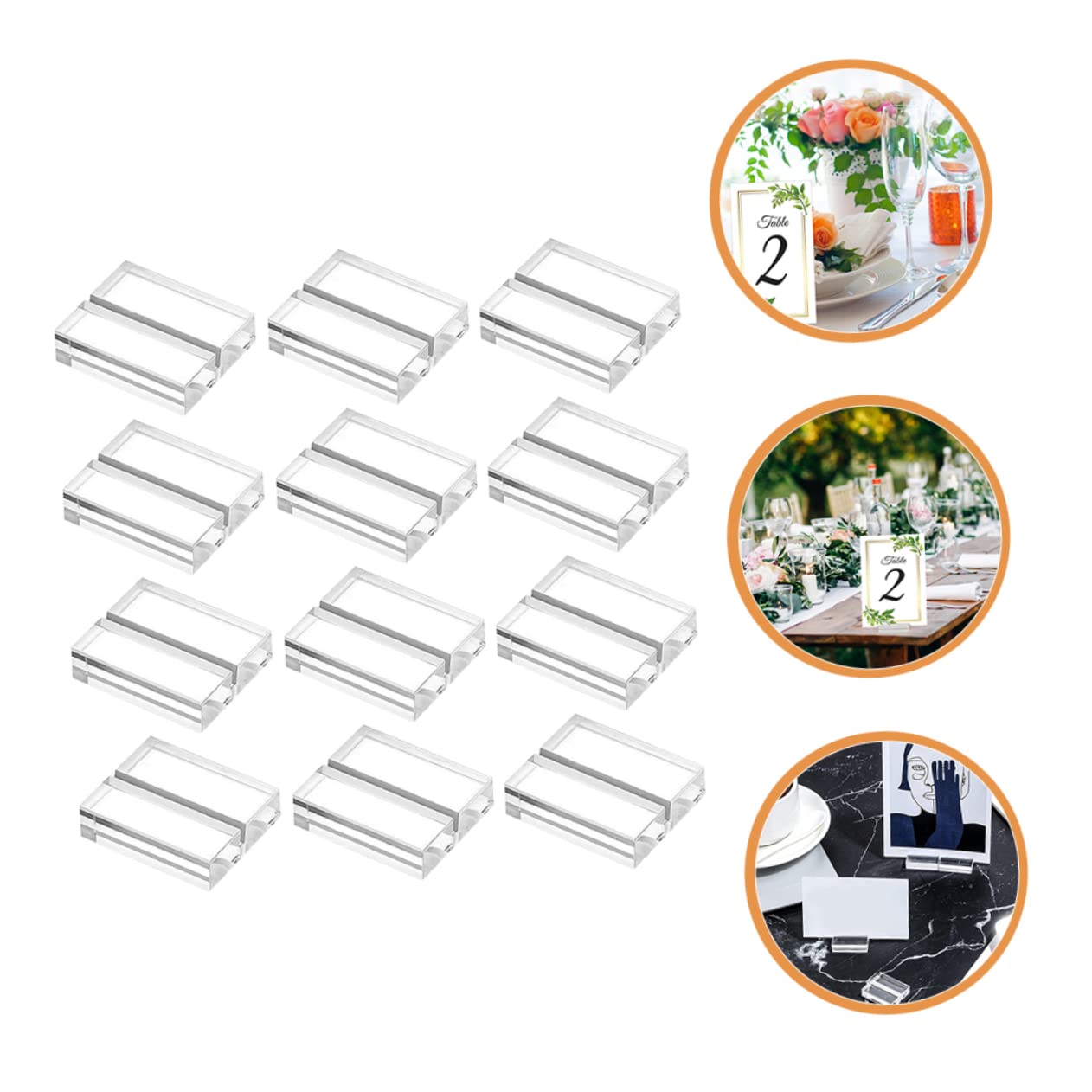 KICHOUSE 12 Pack Acrylic Trading Card Frame Card Holder Stand for Display Modern Sign Holders Table Number Stands