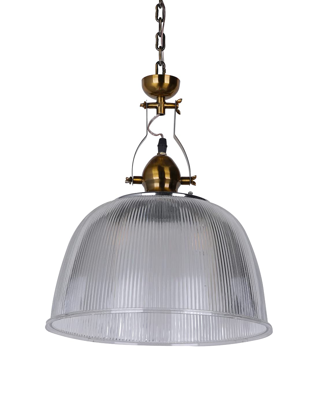 Fos Lighting Gold Prismatic Dome-Shaped 12 Inch Industrial Polycarbonate Pendant Hanging Light