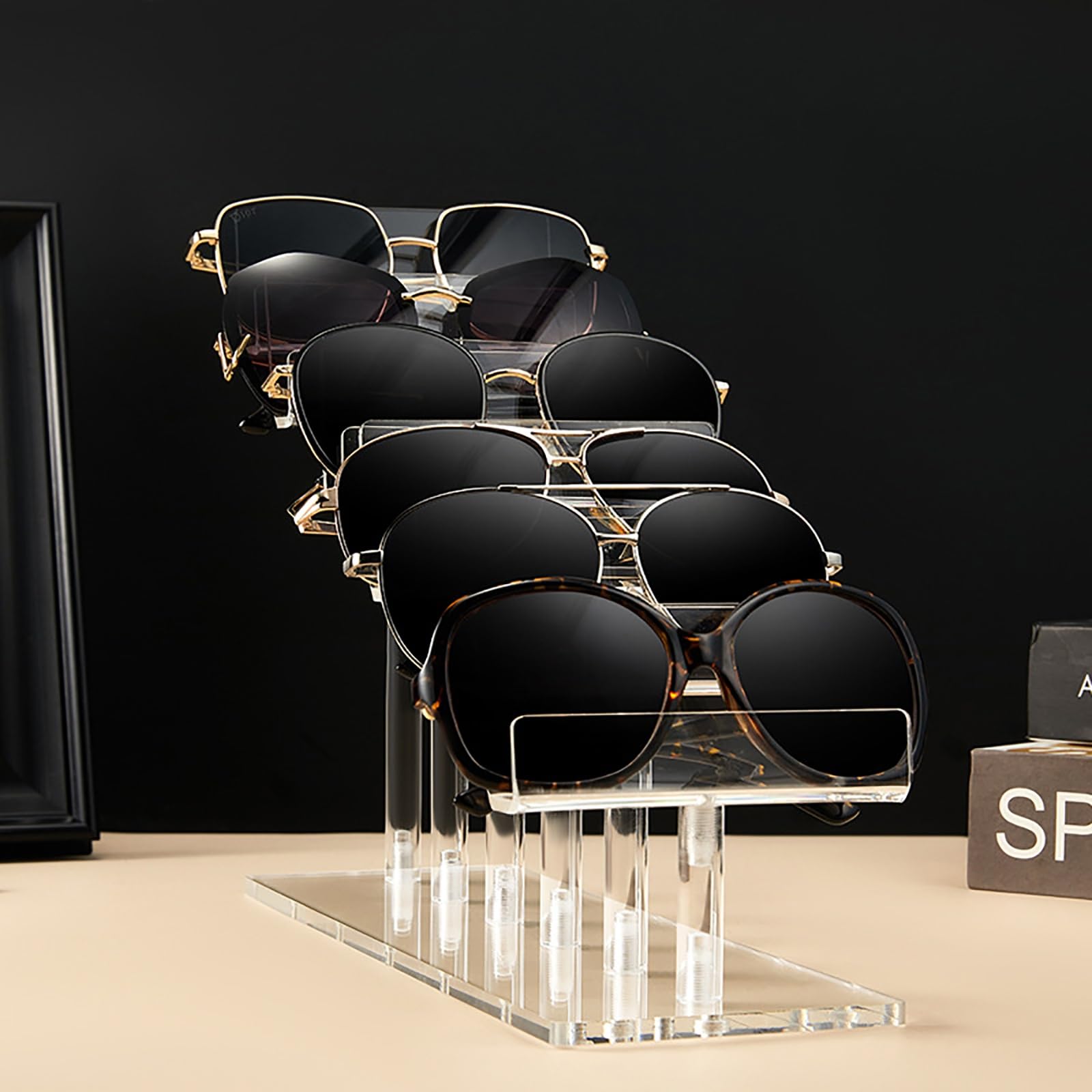 サングラスディスプレイホルダー 垂直アクリルラック眼鏡ディスプレイ