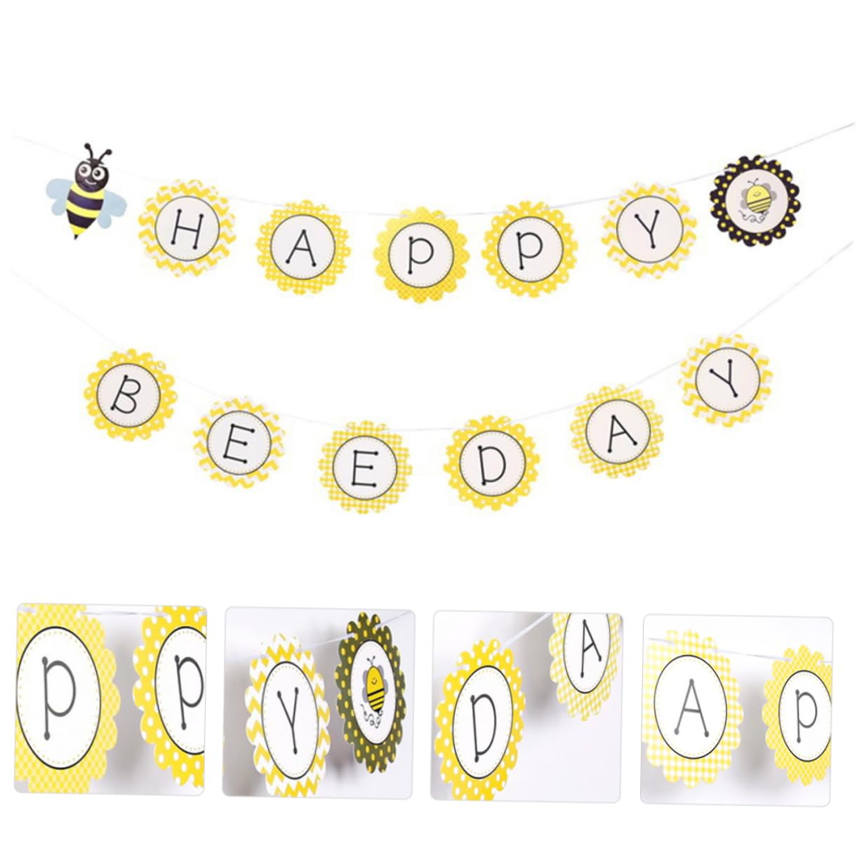 TOYANDONA 6piezas Guirnalda De Banderines De Flores De Papel Para Decoración De Cumpleaños Fiesta Day Para Celebraciones Infantiles y Eventos Festivos