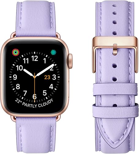 Miniatura 8 de OMIU correas compatibles con Apple Watch de 1.49, 1.57, 1.65 y 1.73pulgadas correa de repuesto de cuero auténtico compatible con Apple Watch Series