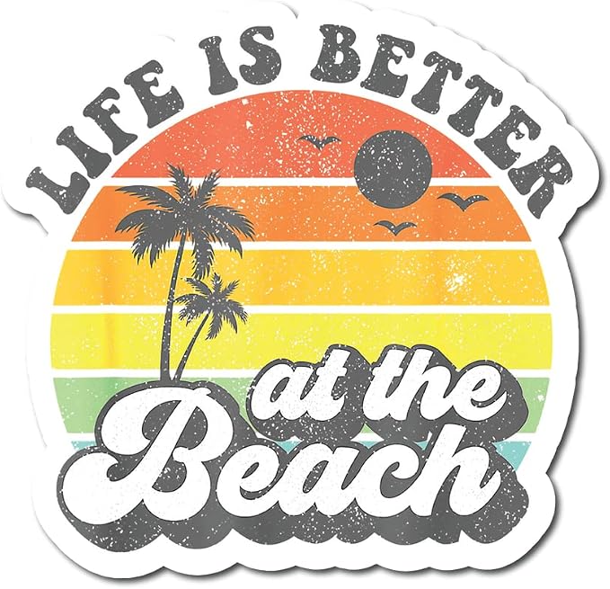 Life is Better at The Beach |Great Gift Idea|Single |5 Inch Magnet | Made in The USA | Car Auto Tool Box RefrigeratorMagnet|FBMMAGS11018
