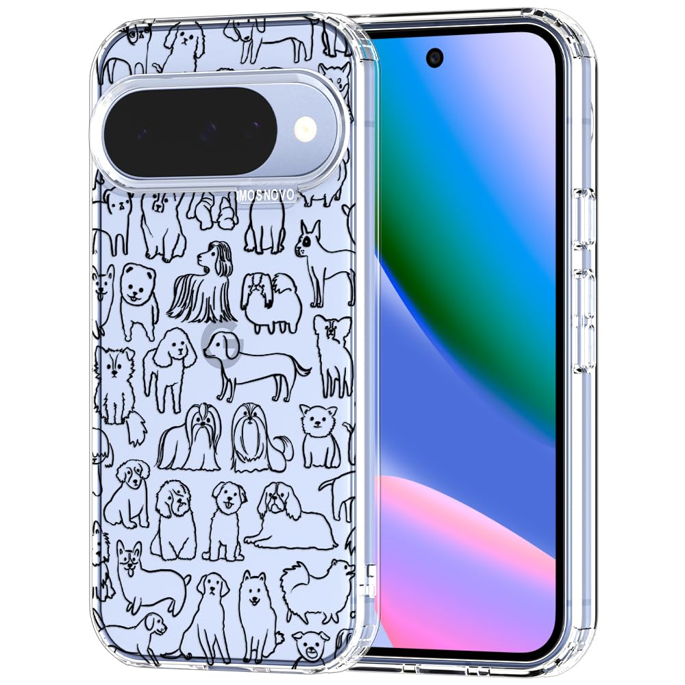 MOSNOVO Case for Google Pixel 9 & Pixel 9 Pro, [Buffertech 6.6ft Military-Grade Drop Protection] [Anti Peel Off Tech] Clear TPU Bumper Phone Case Cover Design - Great Wave — view 137