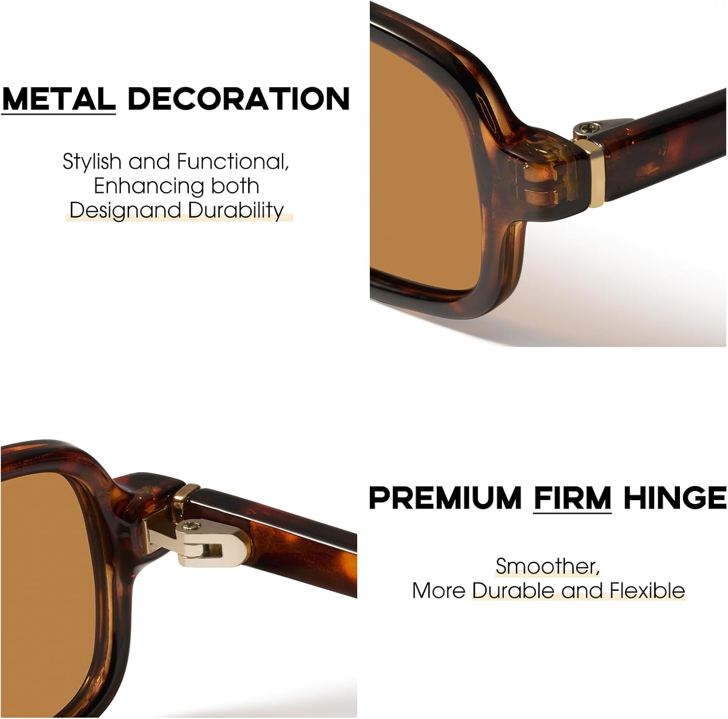 mosanana Small Narrow Rectangle Sunglasses for Women Trendy Retro 90s Style MS52479 - Image 5