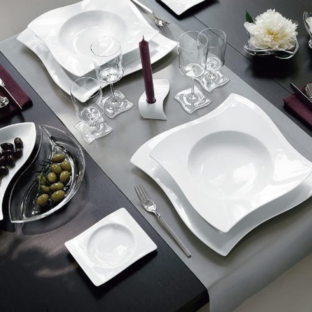 Villeroy & Boch - NewWave Schüssel mit Deckel 2,2 l Weiß, Spülmaschinenfest, Mikrowellensicher, Terrine mit Deckel, Serviergeschirr, Suppenterrine, Salatschüssel, Geschirr, Premium Porzellan