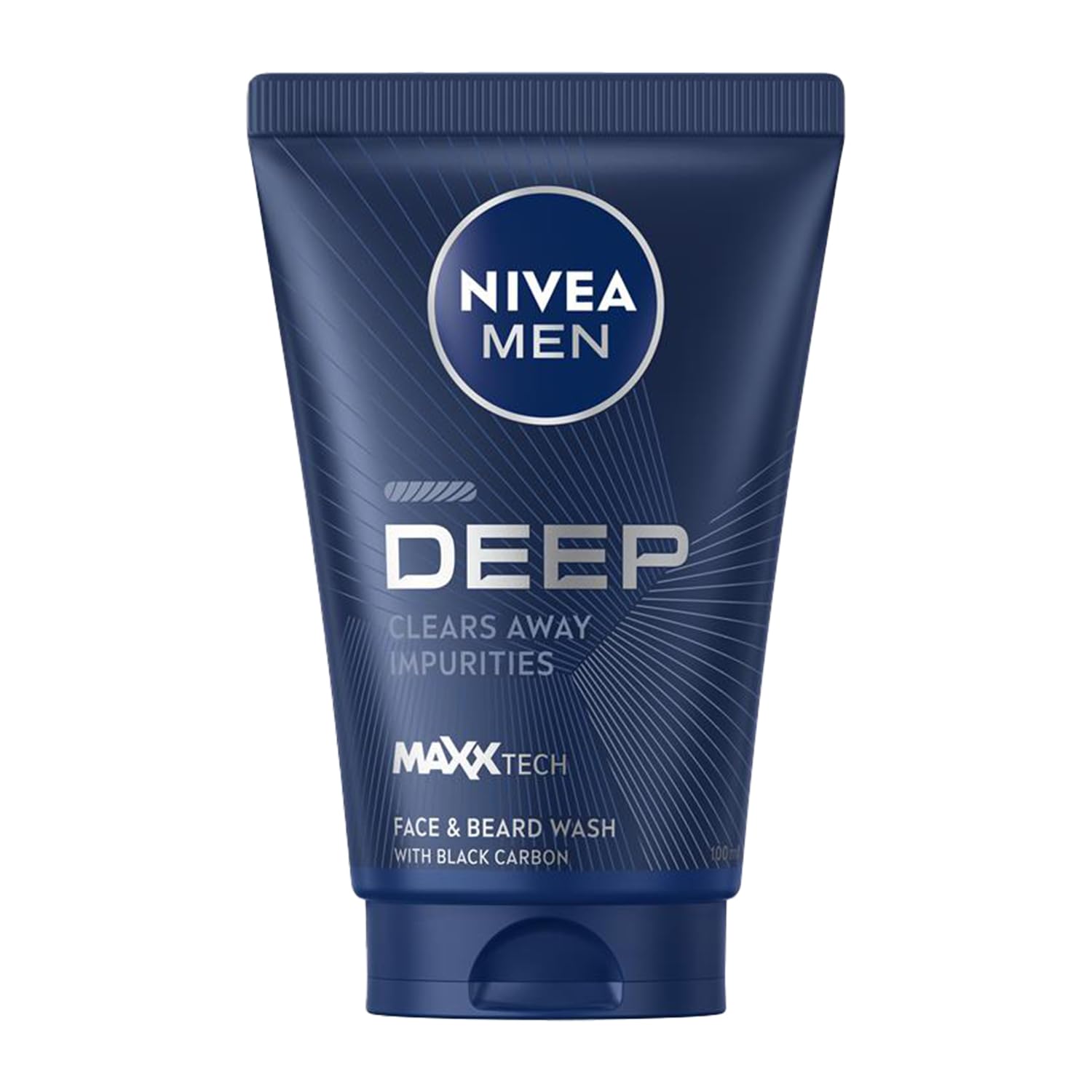 NIVEA MEN Erkek Yüz ve Sakal Temizleme Jeli Deep Dimension 100 ml,Nemlendirici,Yağ Arındırıcı,Aktif Karbon,Gün Boyu Ferahlık