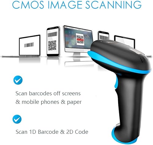 Miniatura 5 de NADAMOO Escáner de código QR Escáner de código de barras inalámbrico 2D con soporte Soporta escaneo de pantalla CMOS de mano Lector de código de