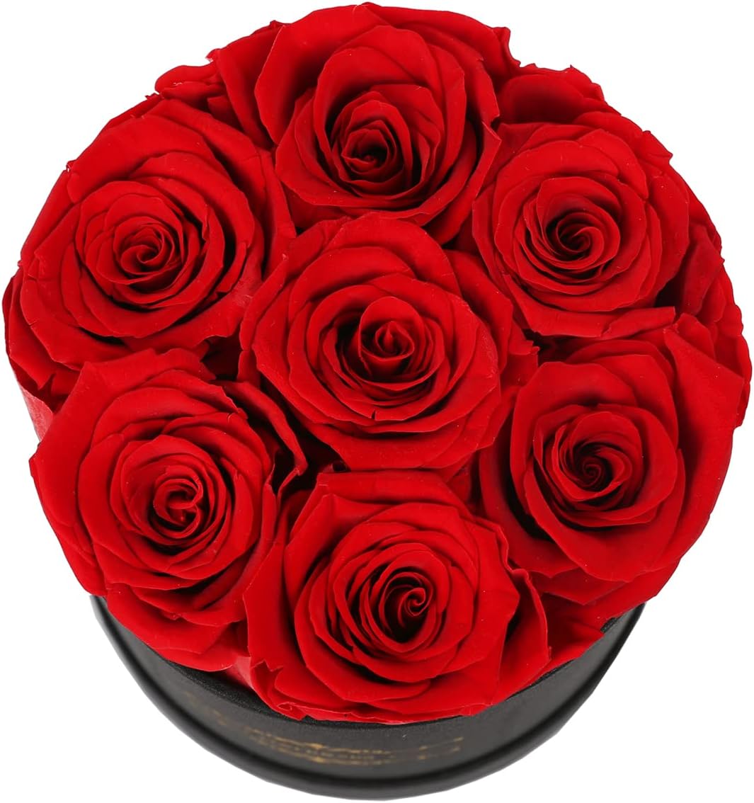 NATROSES 7 Piece Preserved Roses in a Box, Preserved Flowers for Birthday, Flower Gifts for Mothers Day (Red) - Image 5