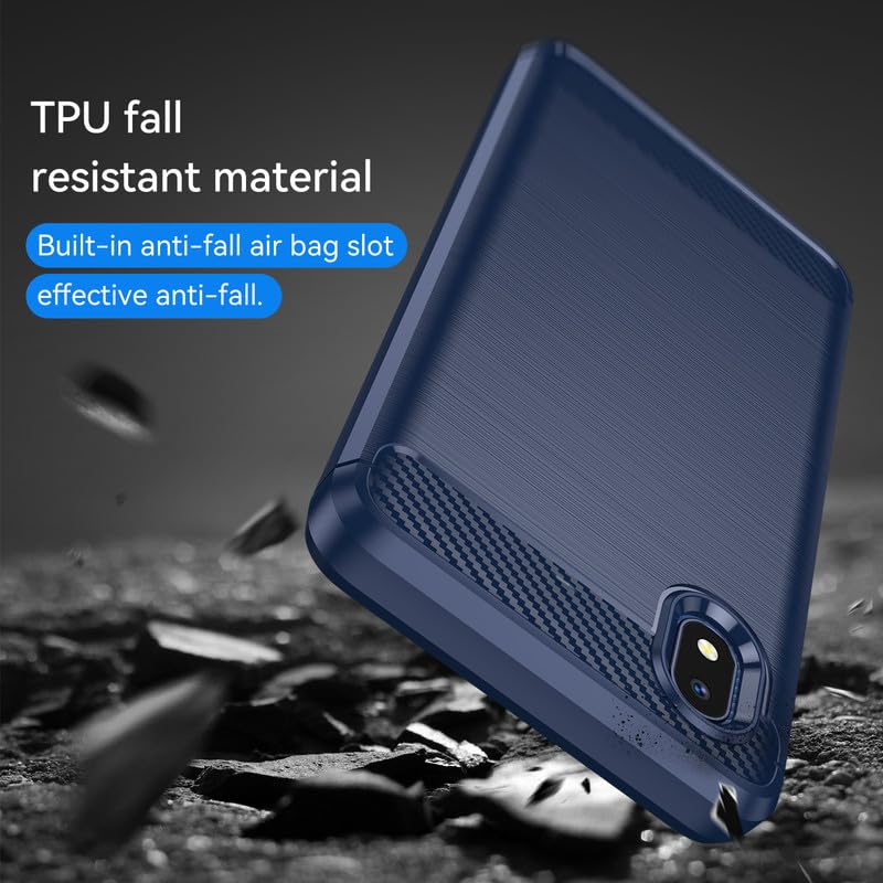Image of Hybrid Carbon Fiber Back Case for Samsung Galaxy A03 Core (Blue)