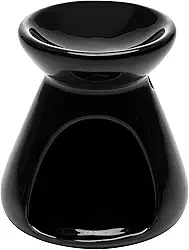 LYOR - Difusor para Óleos Essenciais com Vela 8cm x 8cm x 8,5cm Preto Cerâmica