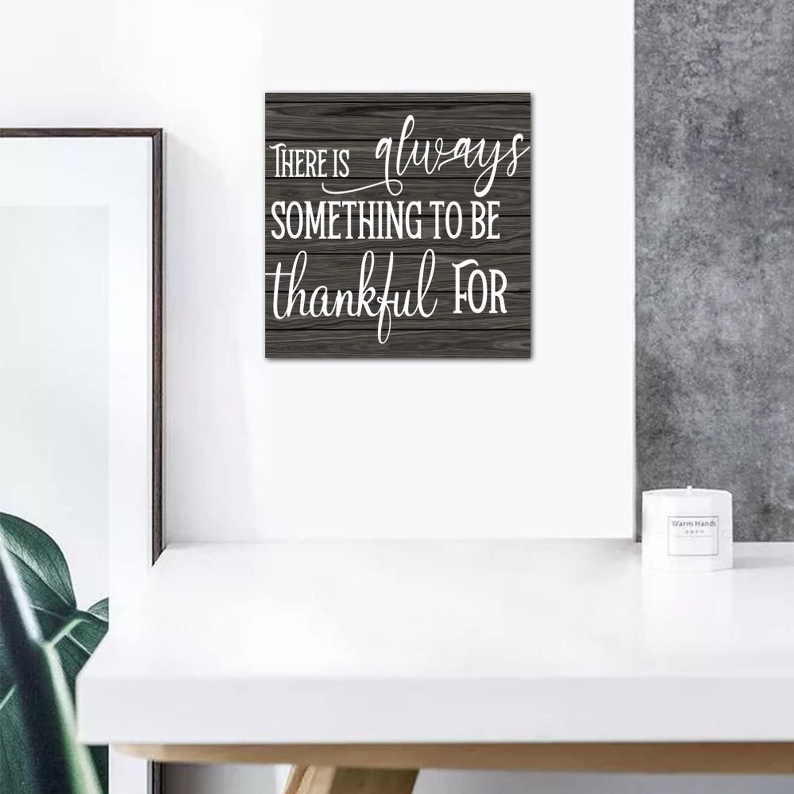 Targa in legno rustica Forever Thankful Always Grateful Abundantly Blessed in legno da parete, decorazione rustica da parete, per soggiorno, casa, caffè, uomo, grotta, 20,3 x 20,3 cm