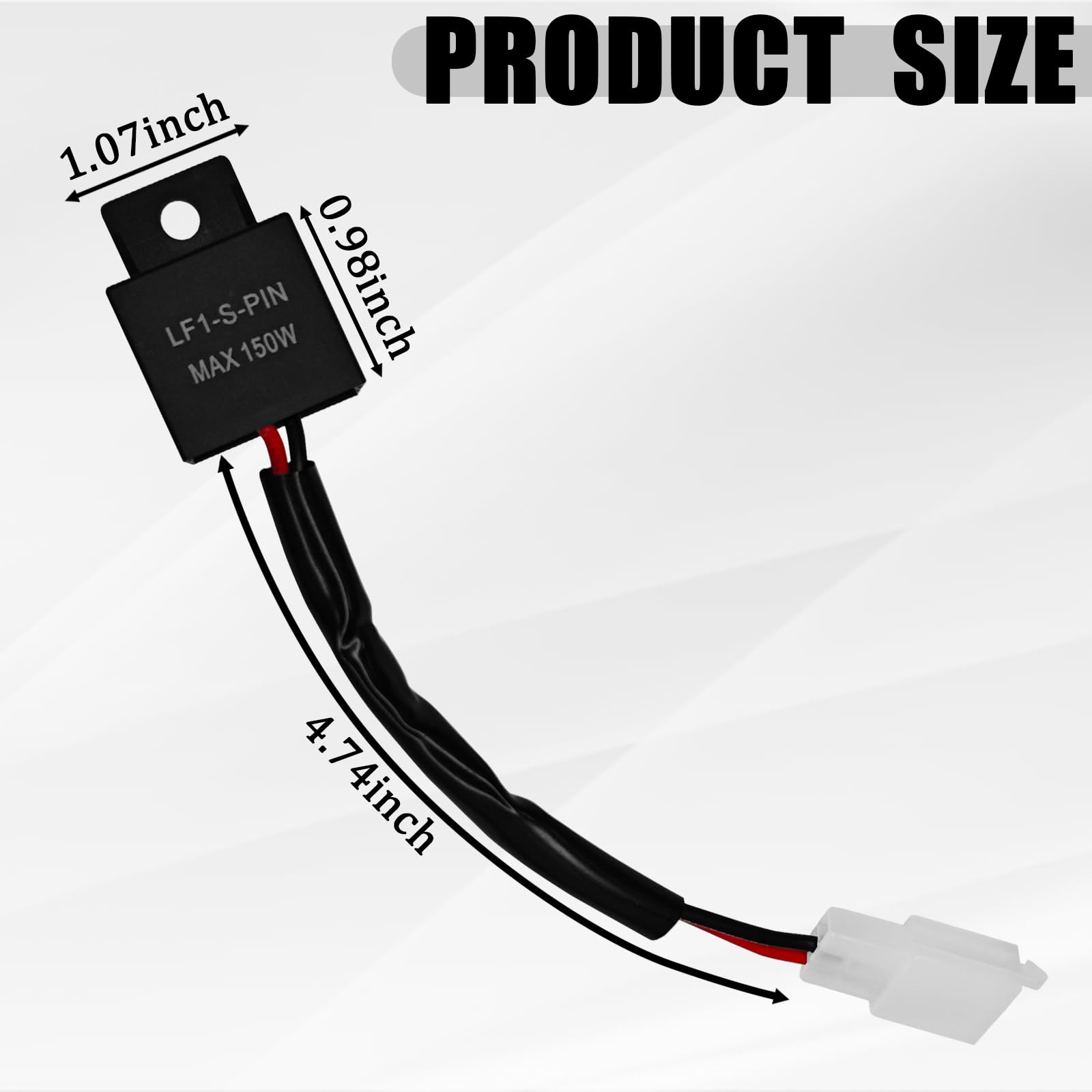 UZZH LED Flasher Relay, 2-Pin Motorcycle LED Turn Signal Relay Wiring Connectors Kit for Fixing Hyper Flashing Issue, 13V Electronic Blinker Relay for Most Motorcycles LED Turn Signal Bulbs, black