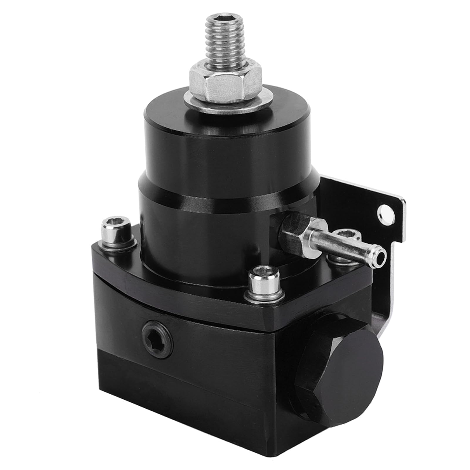 Kit de Regulador de Presión de Combustible Ajustable para Automóvil con Medidor de 100 PSI, Acero Inoxidable 304, para Motor Turboalimentado de Alto Rendimiento (BLACK)