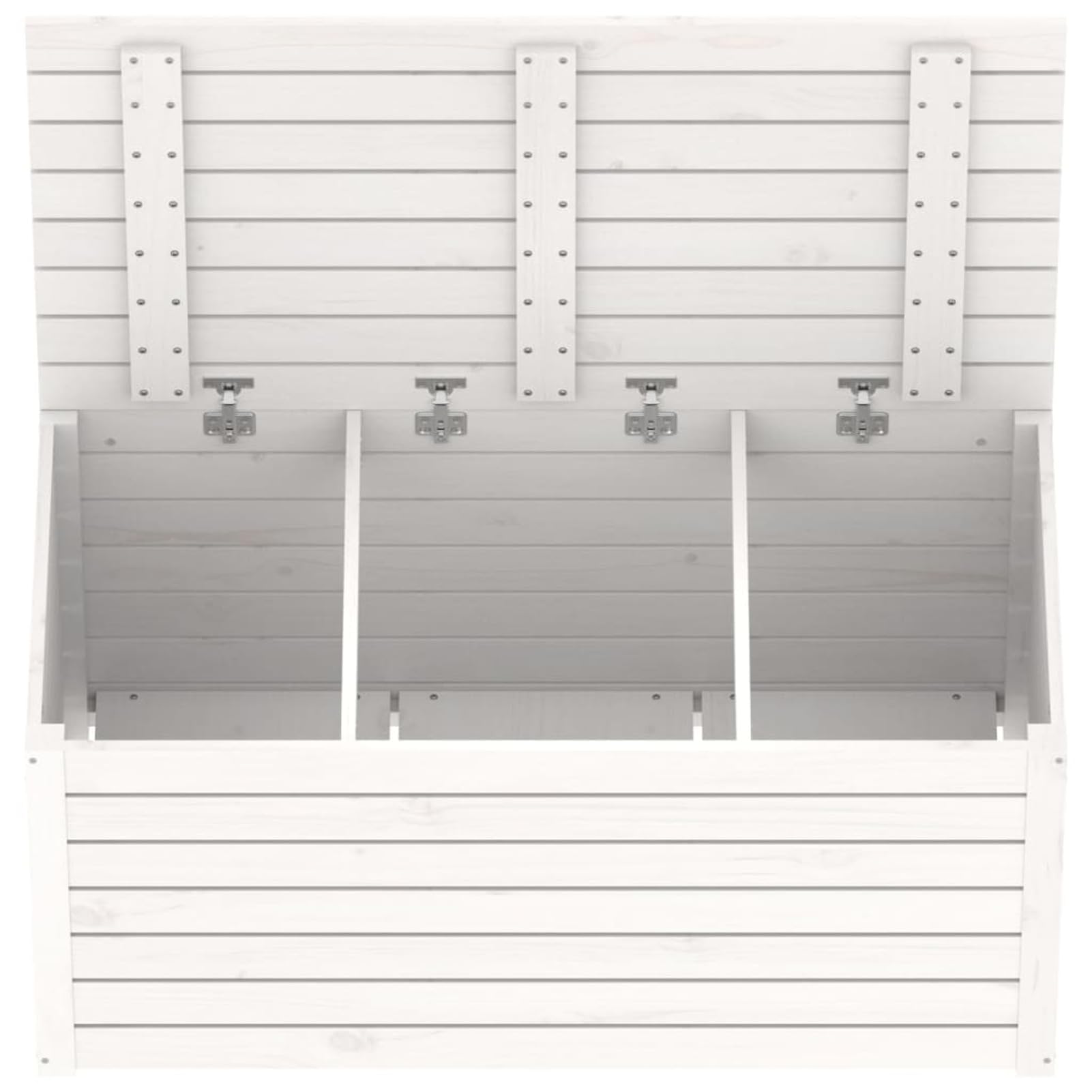 Baúl de jardín madera maciza de pino blanco 101x50,5x46,5 cm, Arcon Exterior, Arcones Para Patio, Baul Almacenamiento Exterior, Baúl Para Terraza