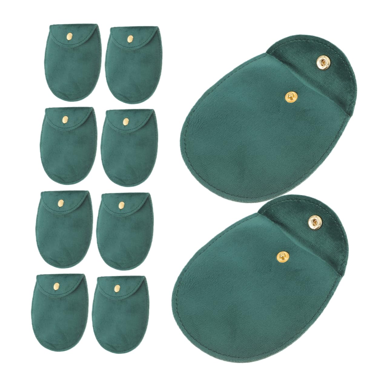 COLLBATH 10pcs Velvet Bag Jewelry Bracelet Watch Bag Travel Presentation Boxes for Watches Watch Bags Watch Pouch Small Watch Case Watch Carrying Case Watch Storage Bag Dark Green Fabric