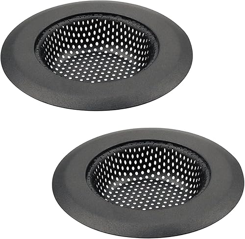 Miniatura 9 de Juego de 2 coladores de cocina de silicona inoxidable, escurridor de fregadero de cocina de silicona flexible, borde ancho grande de 4.5 pulgadas de