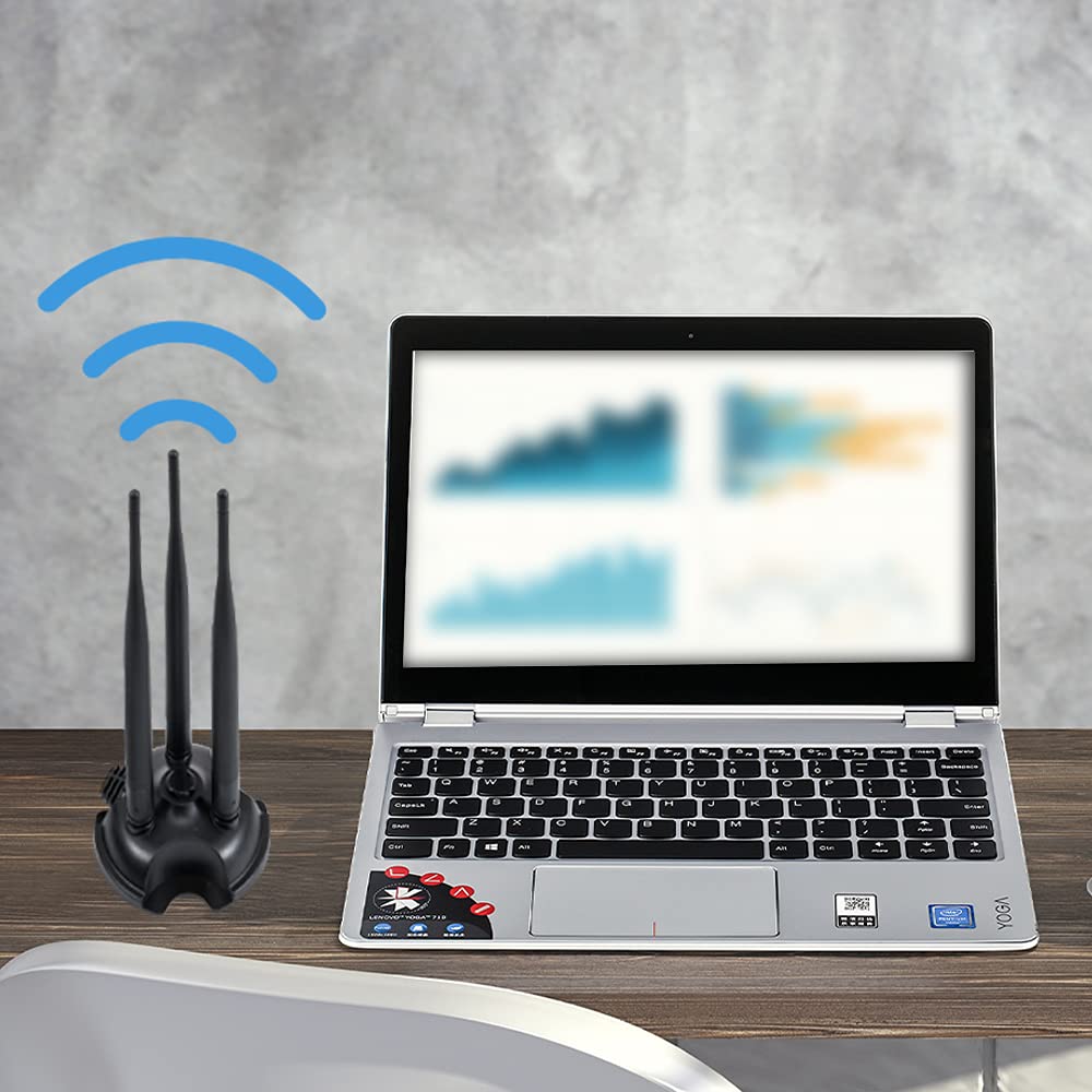 Vecys WiFi-Antenne, 2,4 G/5,8 G, Dual-Frequenz, 6 dBi, omnidirektionaler Signalverstärker, Magnetfuß, RP-SMA-Adapter, RG174-Kabel, 2 m