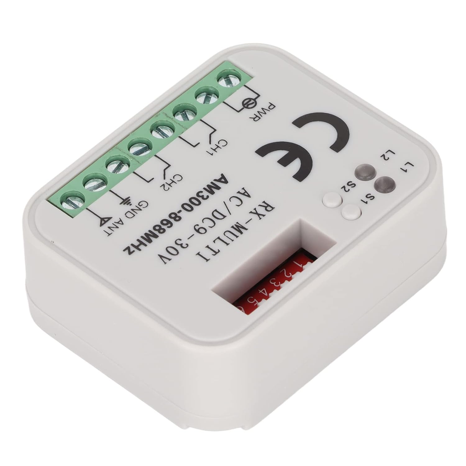 Universal Remote Control Switch, 9 to 30V 300 to 868MHz Multifrequency Remote Switch Module, 2 Way Remote Control Switch Module, Yanmis81wsgv0742