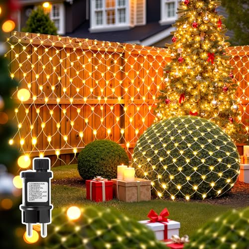 Focxoio LED Lichternetz 3x2M 208LEDs Lichterkette Netz, IP44...