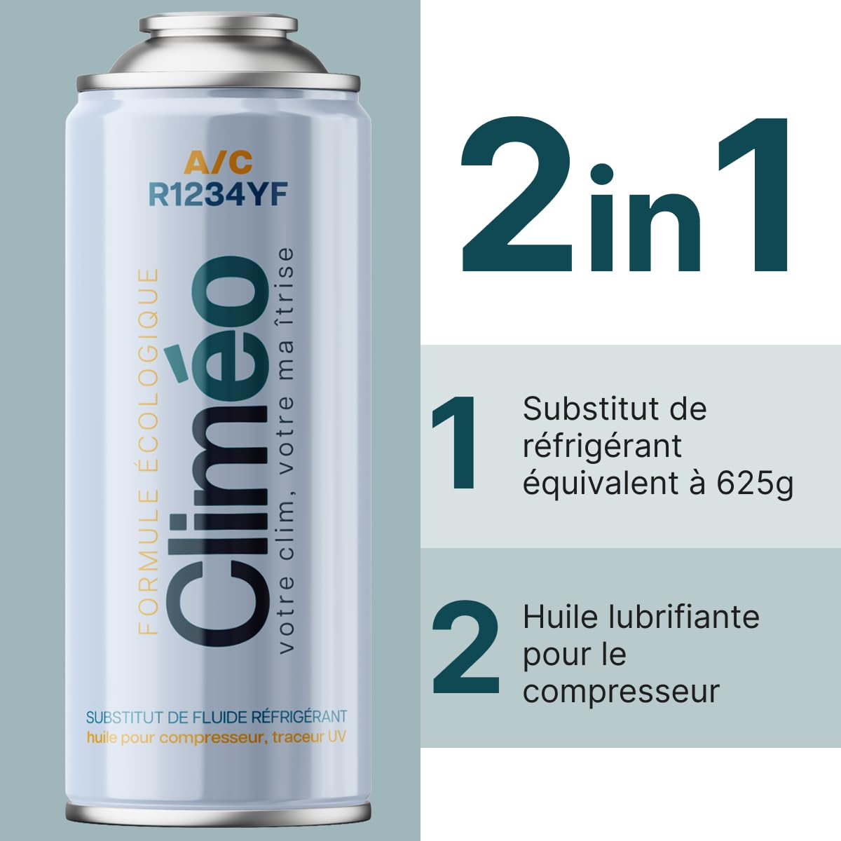 400 ml Remplacement écologique du réfrigérant R1234yf 2 en 1, 3 en 1, entretien de la climatisation à faire soi-même (2 boîtes + tuyau, 2 en 1)