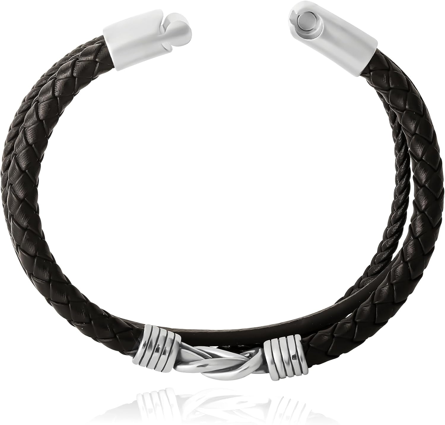 Lucky Brand 3-Row Bracelet for Men 8.5", Stainless Steel Knotted Bracelet, Valentines Day Gifts for Him - Image 5