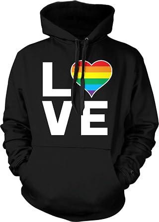 Tcombo LOVE Rainbow Heart - Gay Pride LGBTQ Unisex Hoodie Sweatshirt