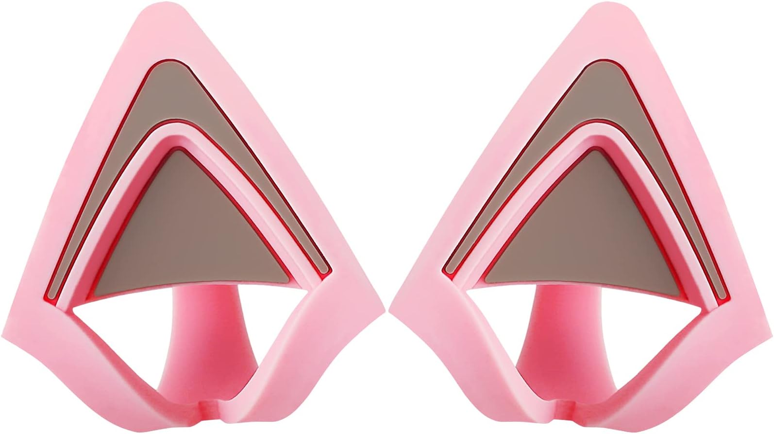 Cat Ears for Headphones, Pink Cute Headset Cat Ears with Adjustable Straps, Fits Various Headphones, for Gamers, Streamers, and Cosplayers