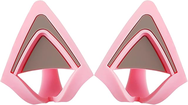 WeThinkeer Pink Kitty Ears for Headsets, Lovely Attachable Accessory for Headphones, Adjustable Straps, Universal Fit, Sturdy and Washable, Great Gift for Your Family and Friends