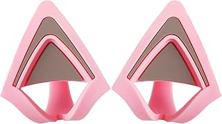 WeThinkeer Cute Cat Ears for Headphones, Pink Cat Ear Headphone Attachment with Adjustable Straps, Compatible with Most Video Live Gaming Headphones, Ideal Gift for Your Family and Friends