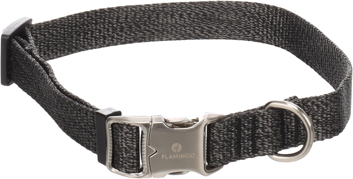 Flamingo Dog Collar Mago Dark grey M 40-55cm 20mm